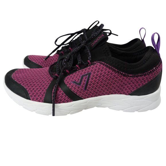 Vionic Alma Mesh Purple Comfort Slip On Lace Up Tennis Shoes Size 7 Wide Walking - Picture 4 of 14